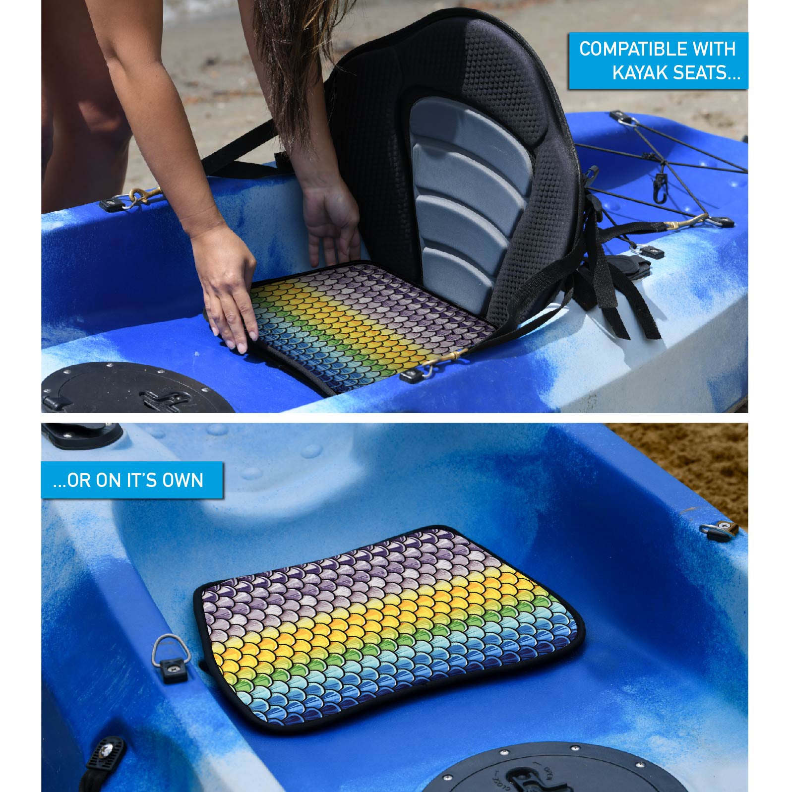 Blue Scales Anti Slip Kayak Seat Cushion – Hornet Watersports
