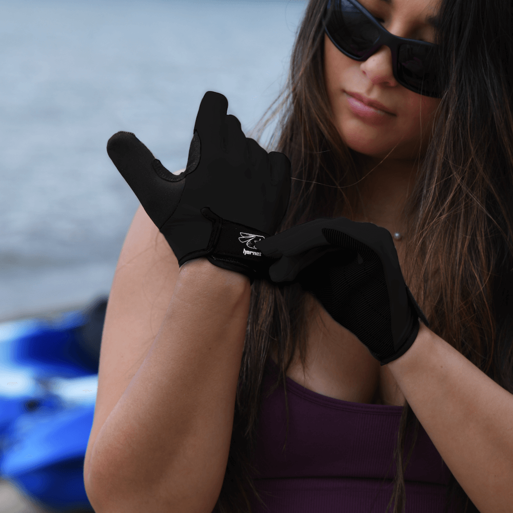 Unisex Full Finger Paddling Gloves- Black
