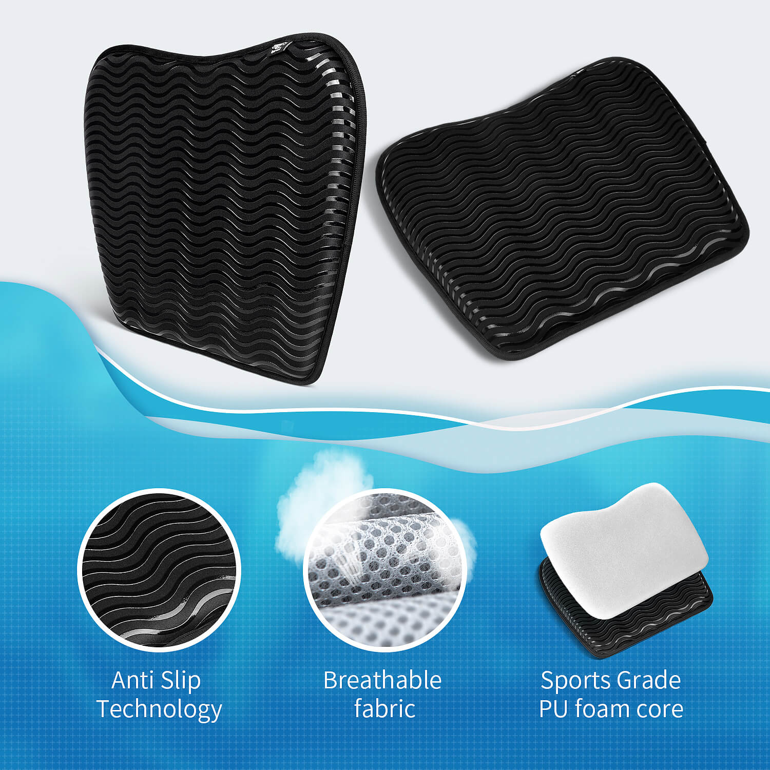 Seat Pad - Cushioning for Kayak - Non Slip PVC bottom - Comfortable - Riber